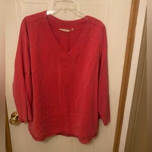 Soft Surroundings Red Tencel V-Neck Tunic XL